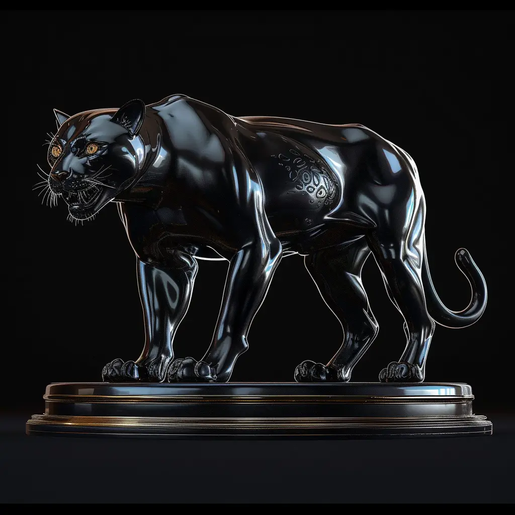 black panther statue 3D art
