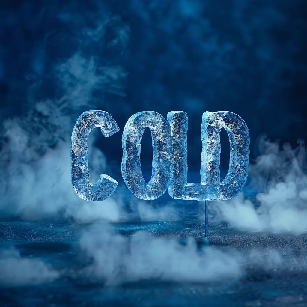 cold ice block text word freeze 3D letter