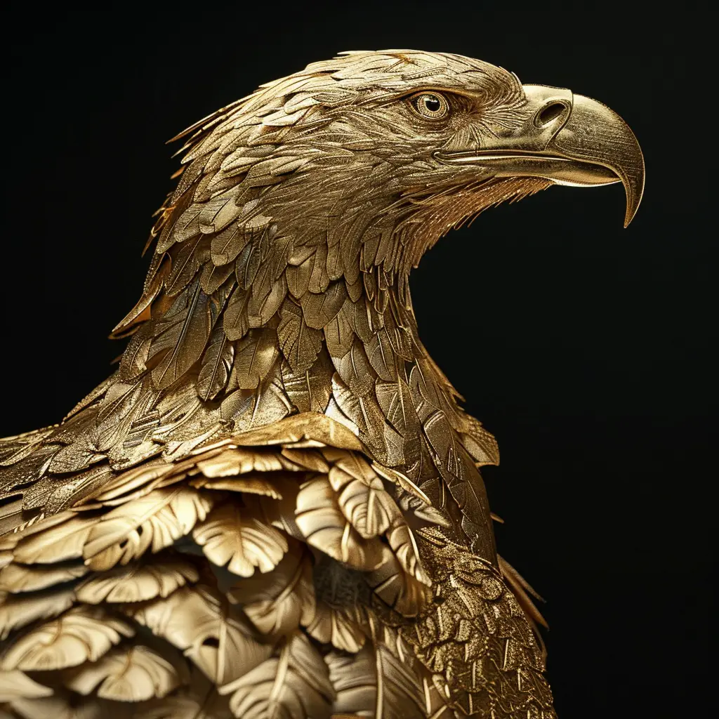 eagle gold golden sculpture 3D