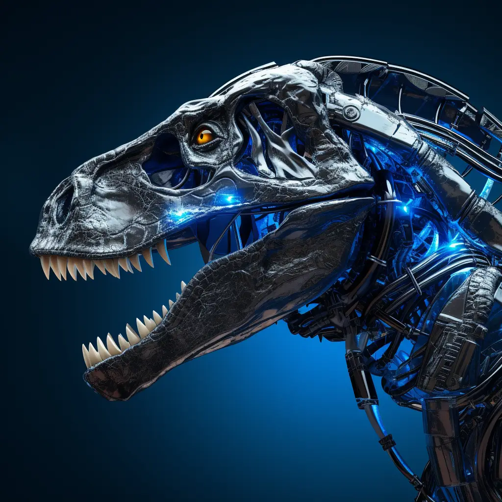 tyrannosaurus dinosaur head robot anatomy science fiction 3D technology