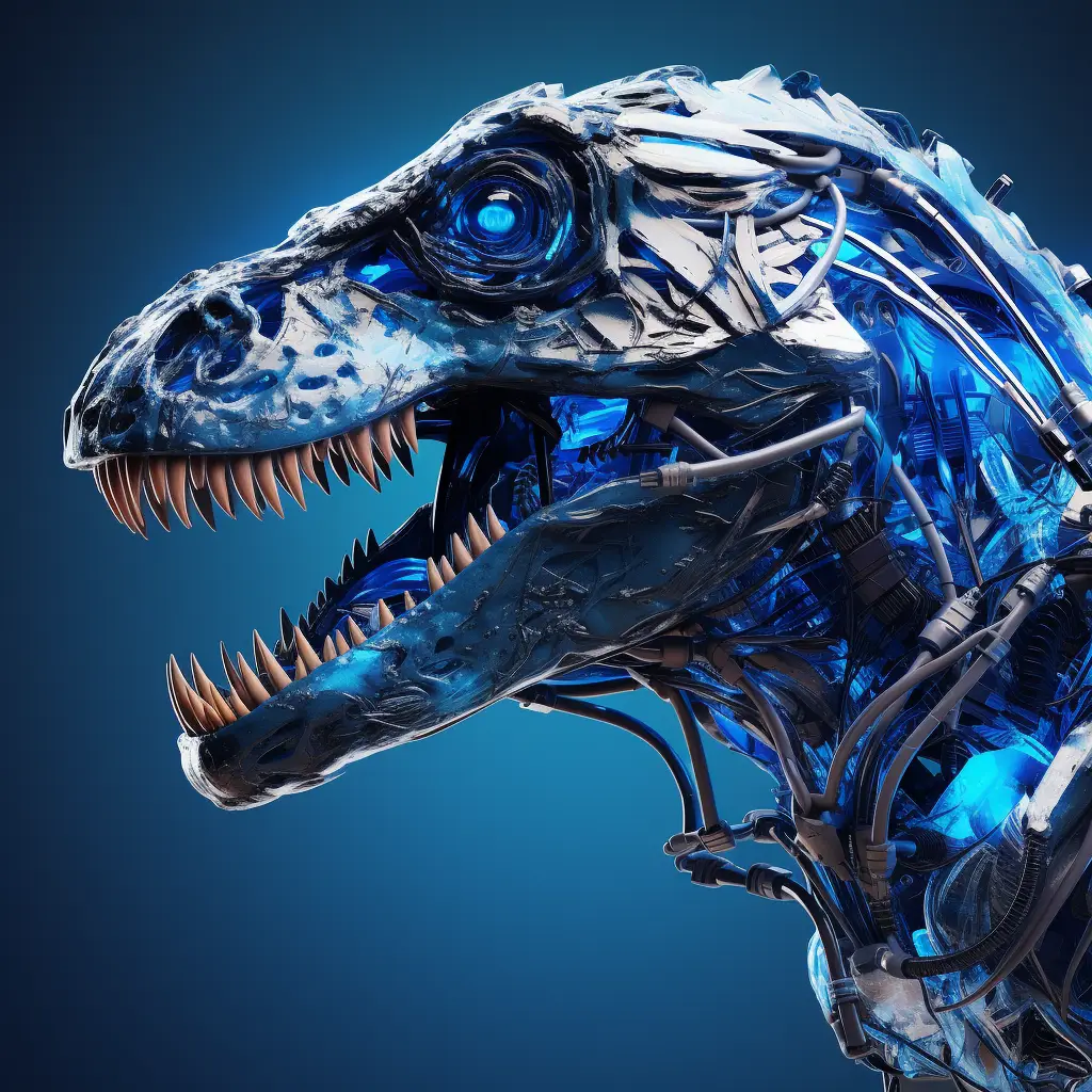 tyrannosaurus dinosaur head robot anatomy technology science fiction 3D