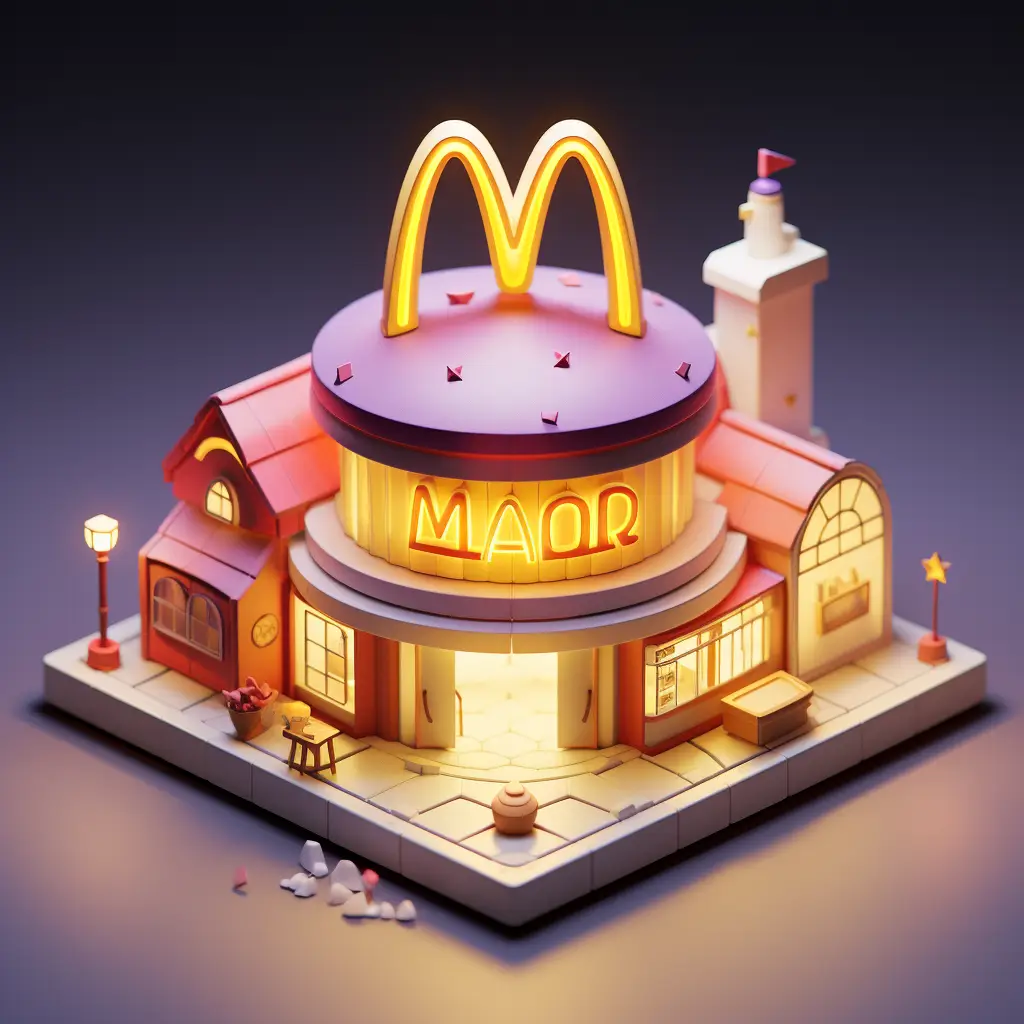 McDonald’s restaurant 3D C4D model space scene