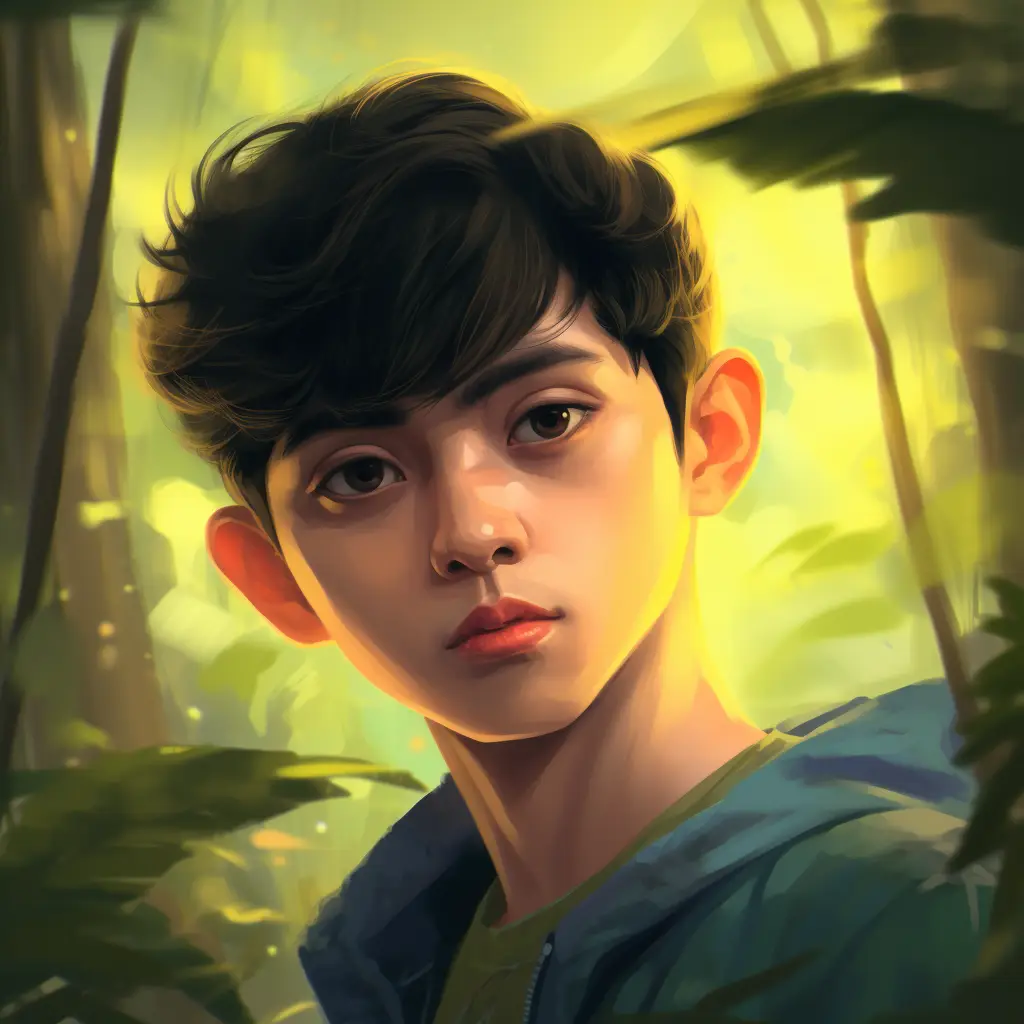 boy cartoon illustration painting portrait face
