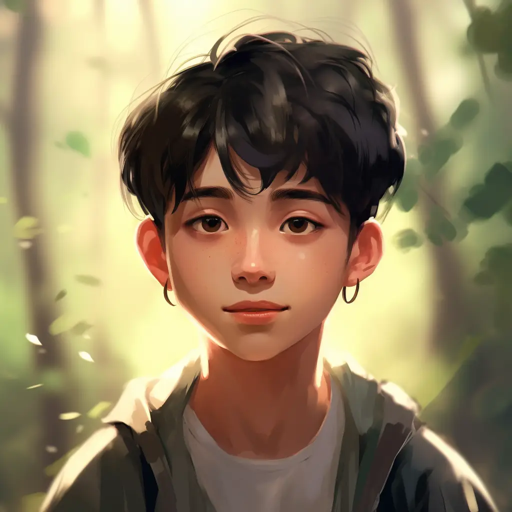 boy illustration cartoon painting portrait face