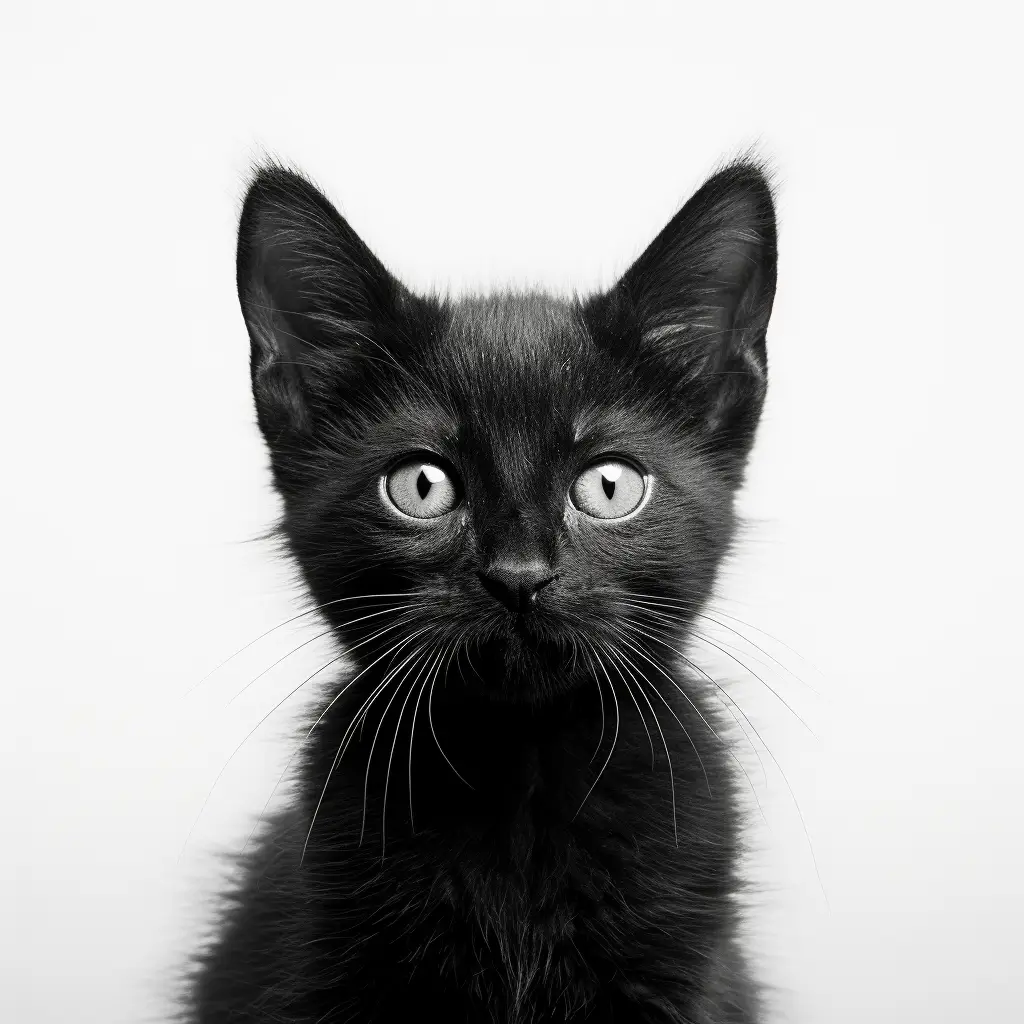 cat baby black white photography head face front silhouette