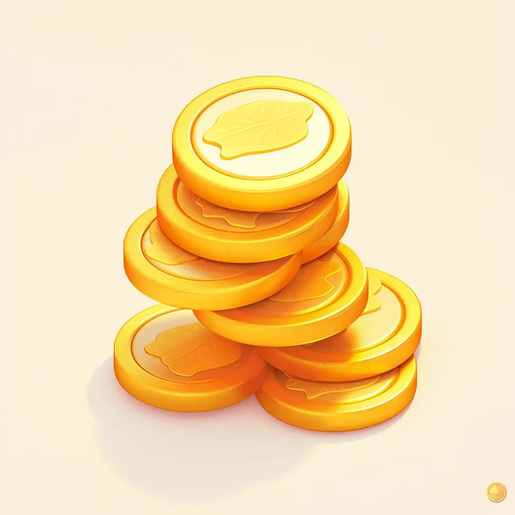 coin icon 3D game UI gold golden