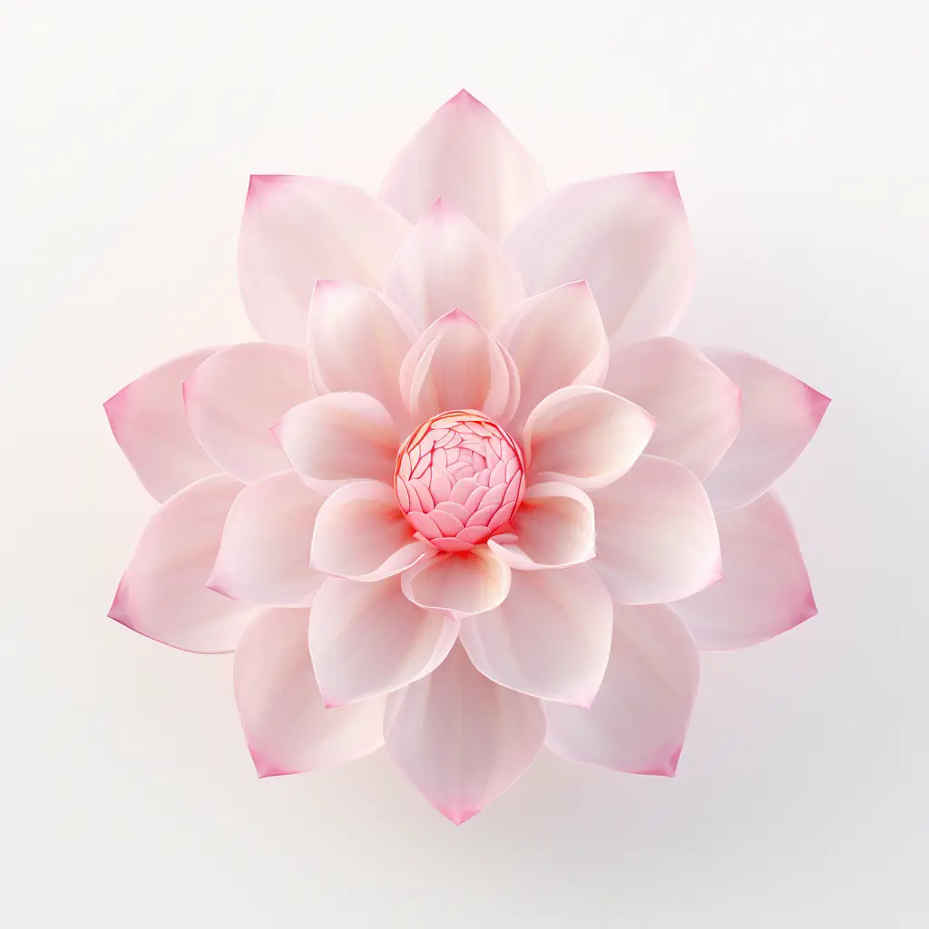 flower pink white lotus petal circle round illustration