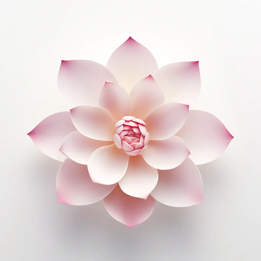 flower white pink lotus petal circle round illustration