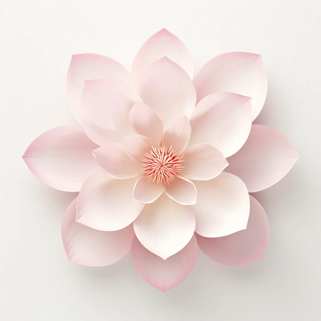 flower white pink lotus petal round circle illustration