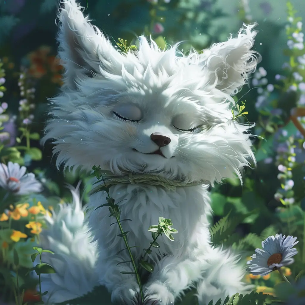fox baby cute sleep cartoon 3D animation