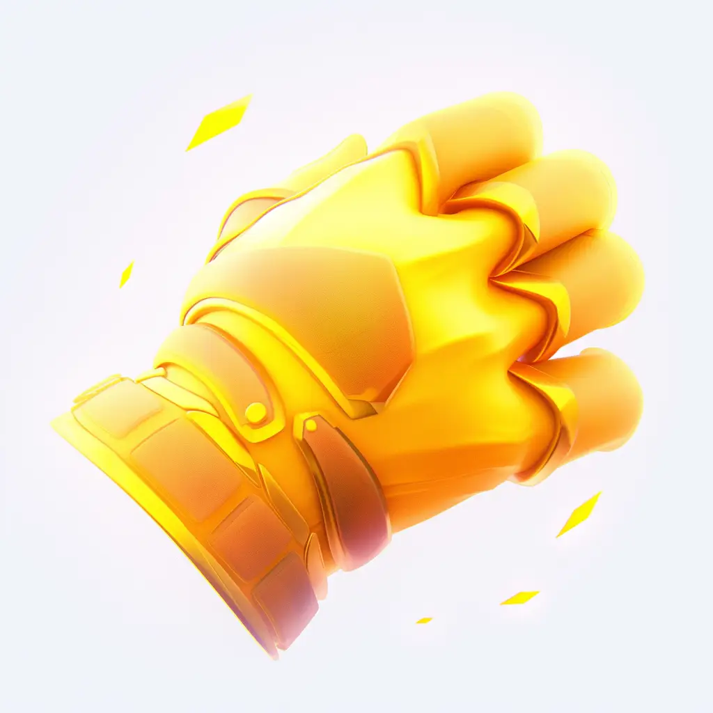 glove icon 3D game UI gold golden