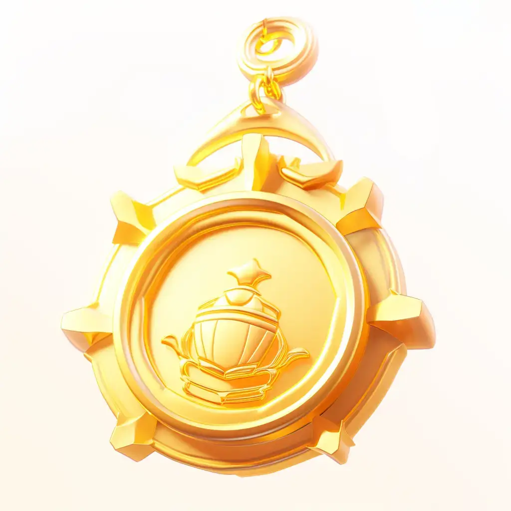 necklace pendant icon 3D game UI gold golden