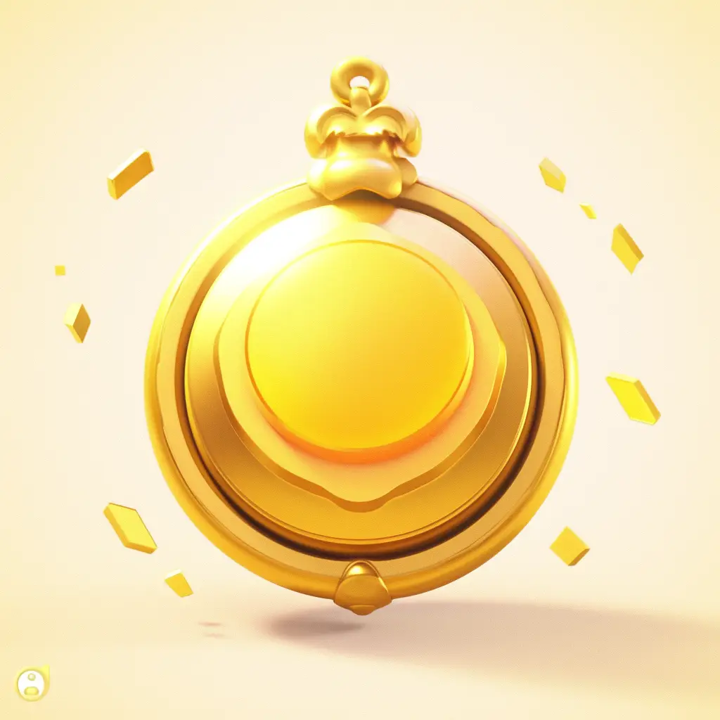 necklace pendant icon 3D game golden gold UI