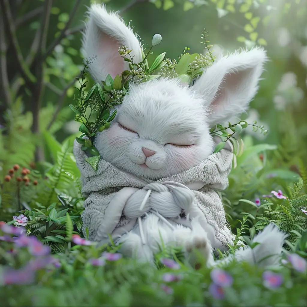rabbit baby sleep cute cartoon 3D animation