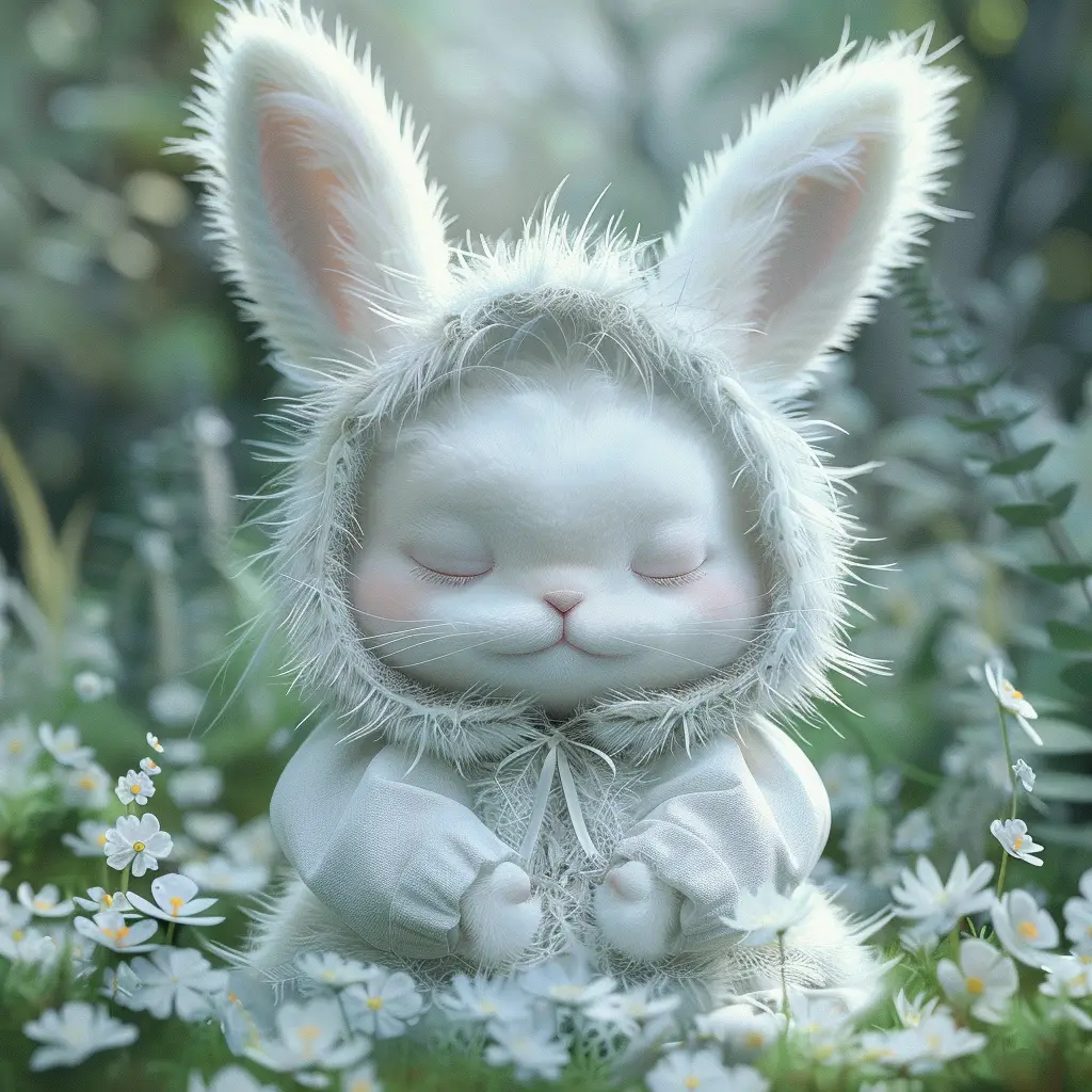 rabbit baby sleep cute cartoon animation 3D