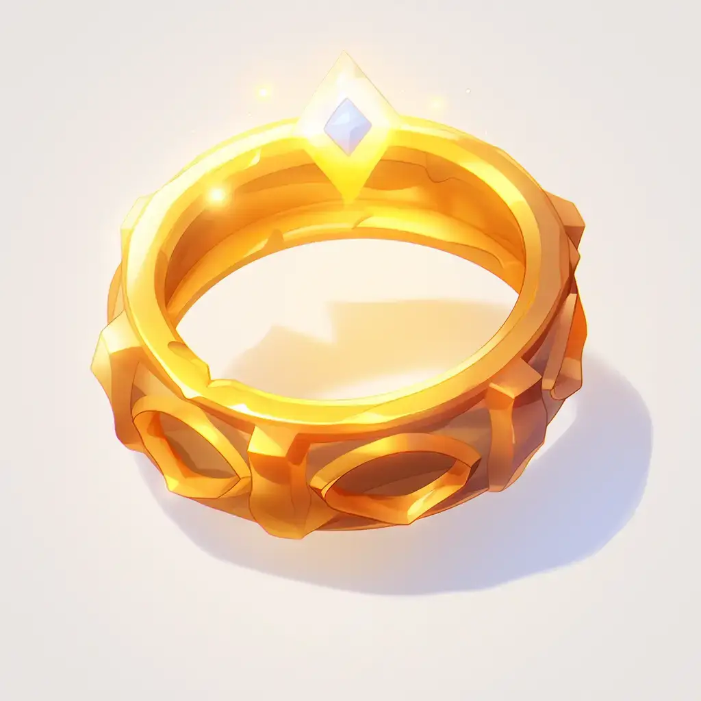 ring icon 3D game gold golden UI