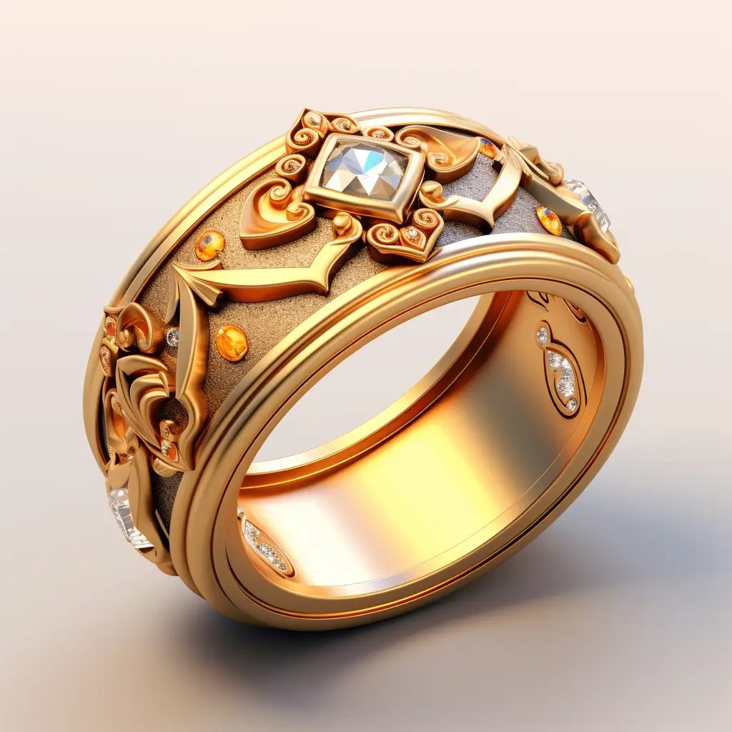 ring icon 3D material game golden art UI gold
