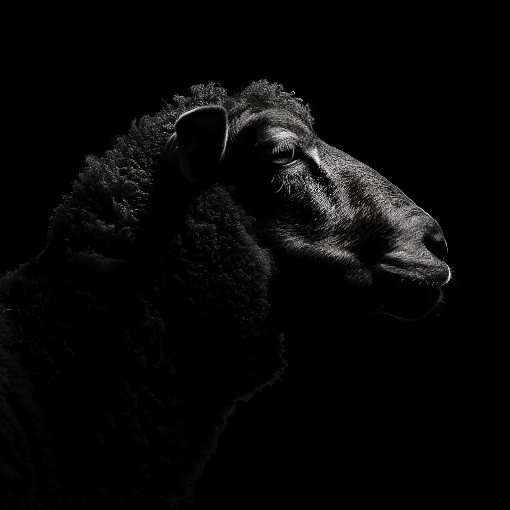 sheep black white light face head silhouette mysterious photography