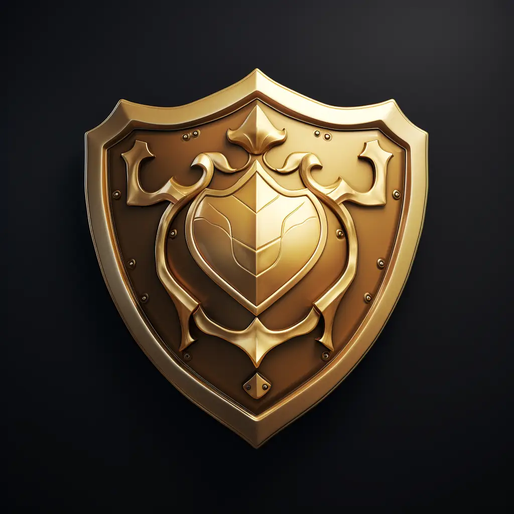 shield 3D material golden art gold UI game icon