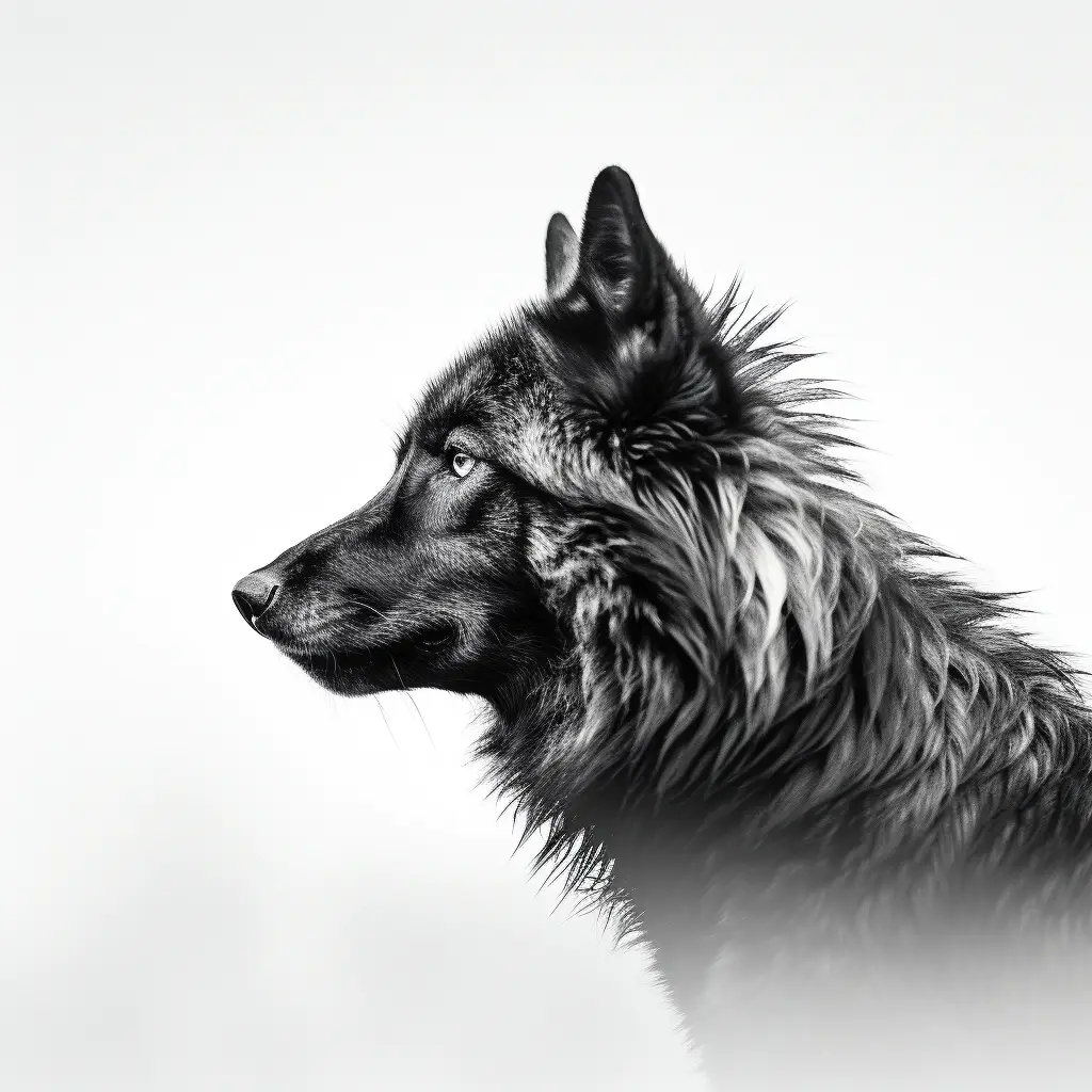 wolf black photography face head silhouette