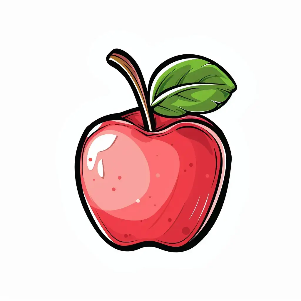 apple logo sticker vector line cute cartoon