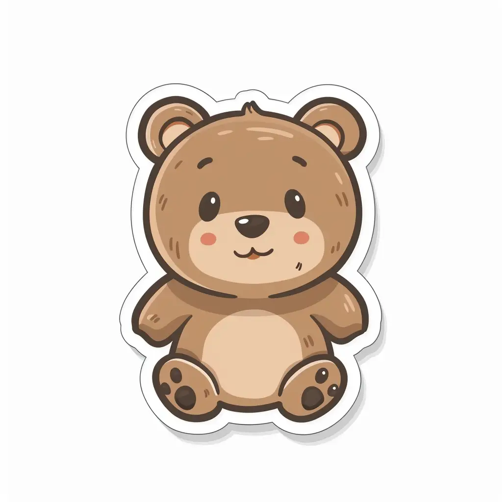 bear logo vector sticker line cute cartoon