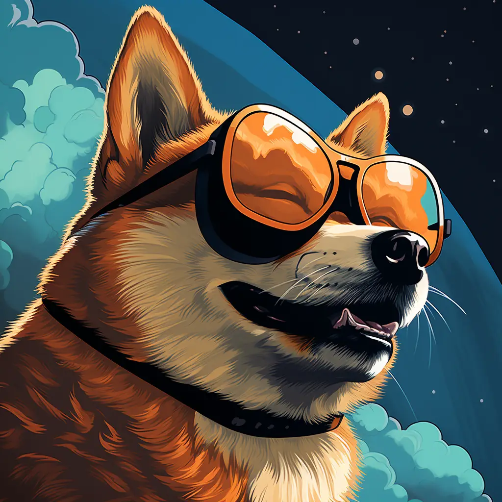 dog Shiba Inu glasses sunglass cartoon illustration