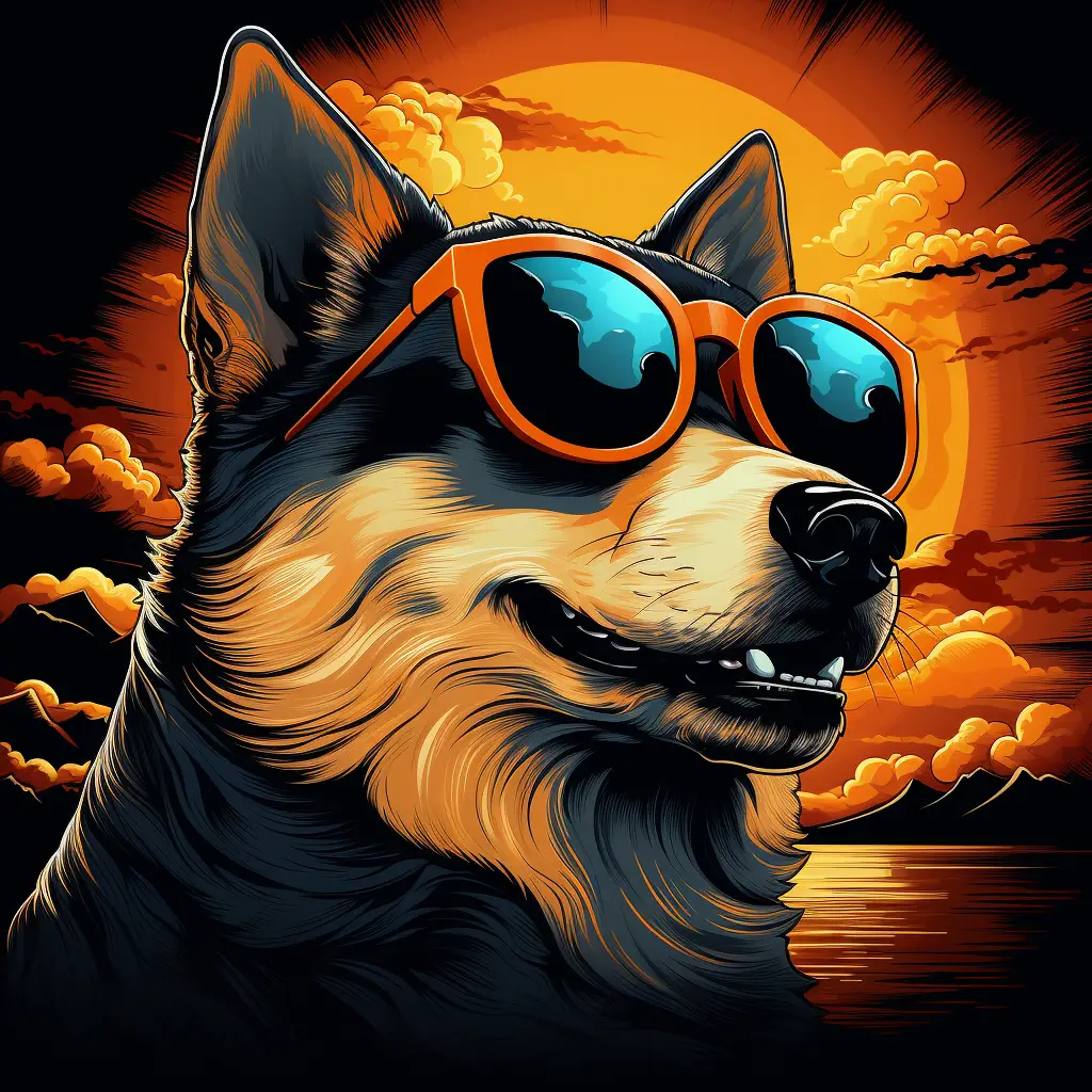 dog Shiba Inu glasses sunglass illustration cartoon