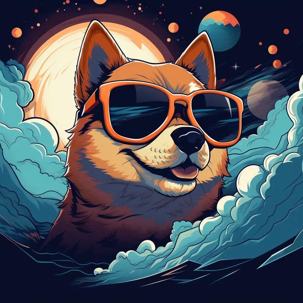 dog Shiba Inu sunglass glasses illustration cartoon