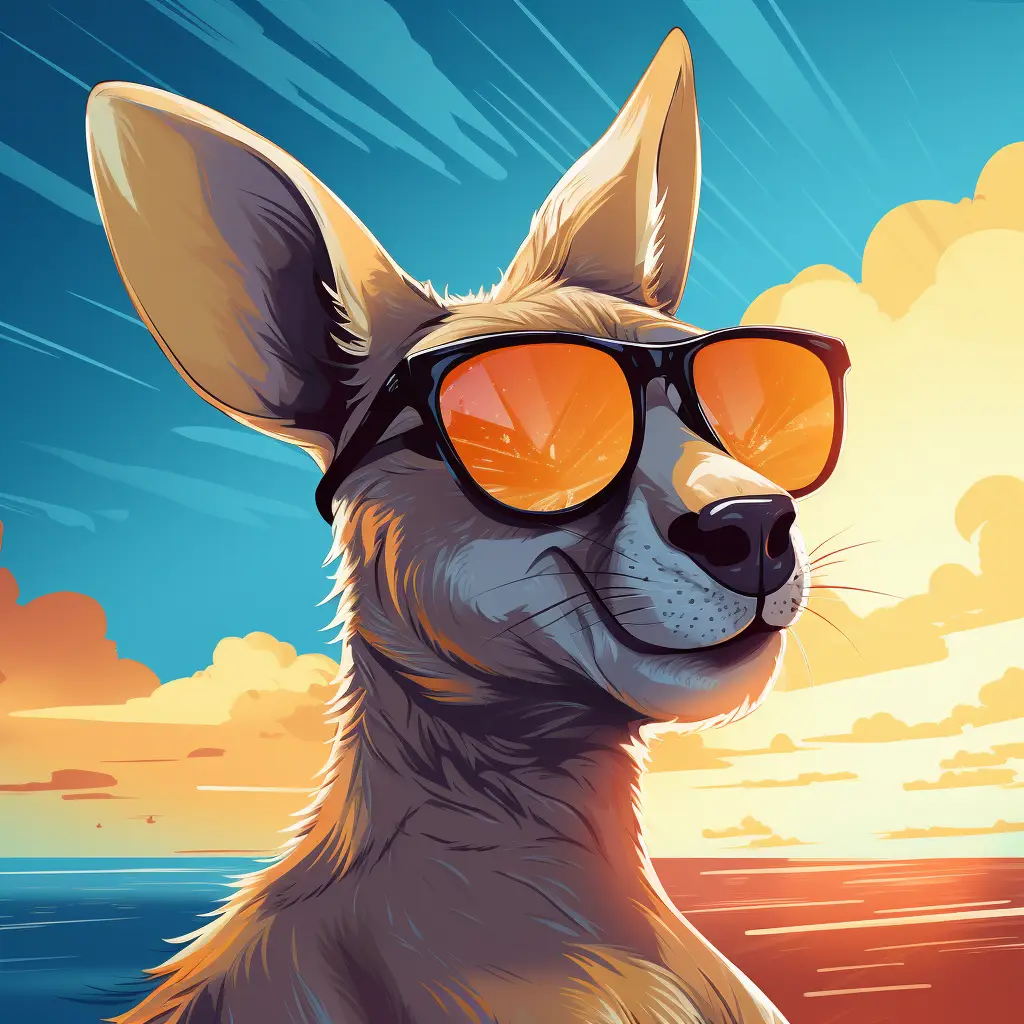 kangaroo glasses sunglass illustration cartoon