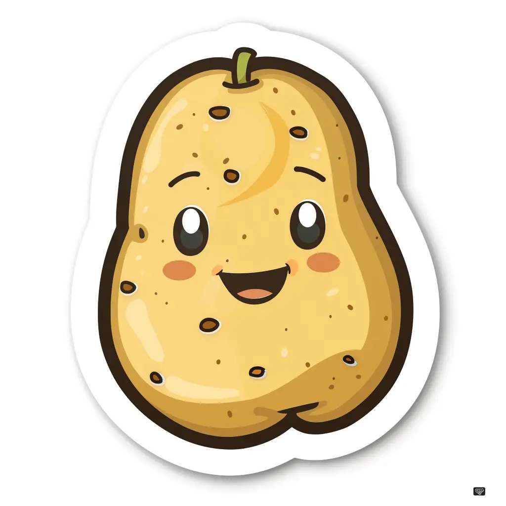 potato logo sticker vector line cute cartoon