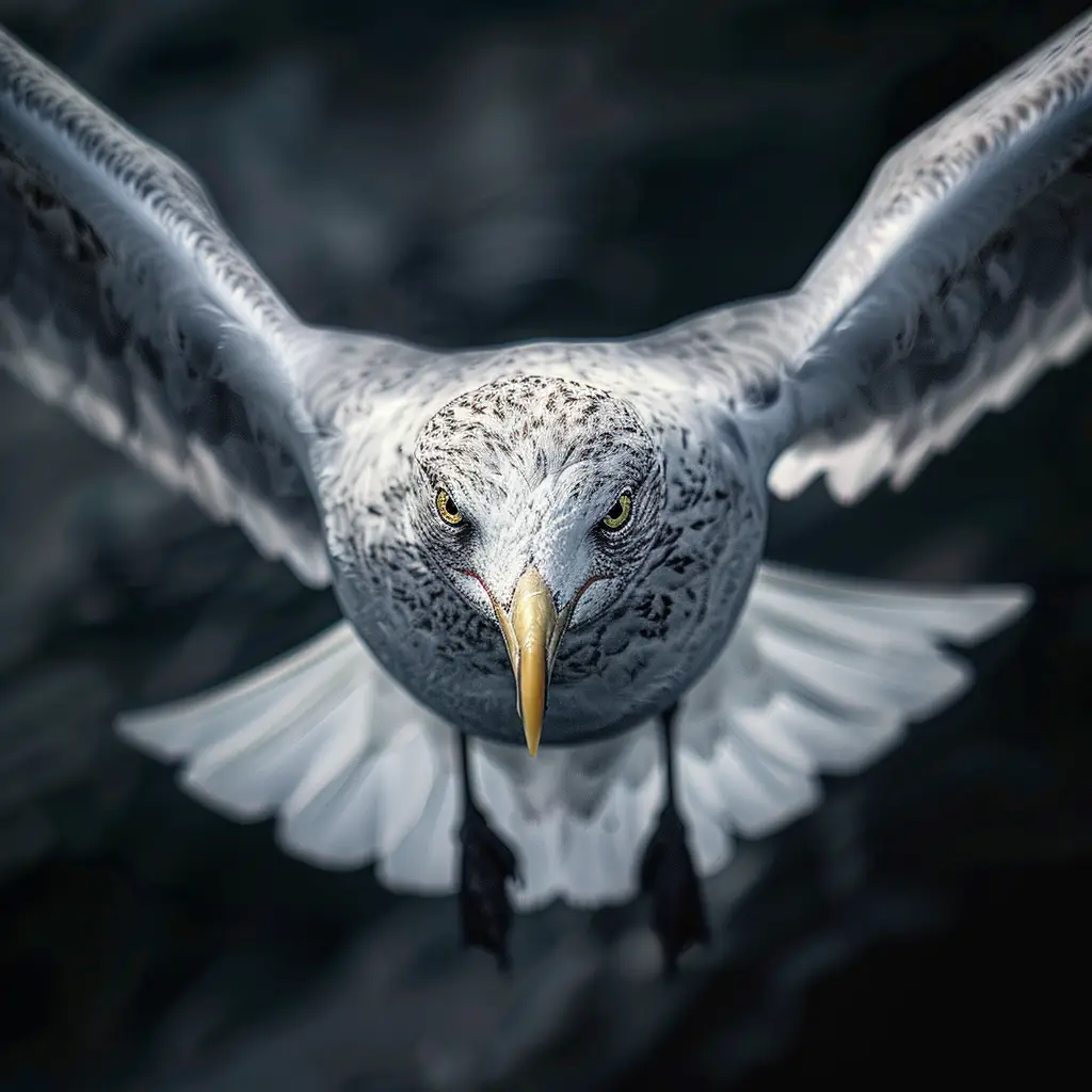 Seagull gull flying fly hunt sky photography