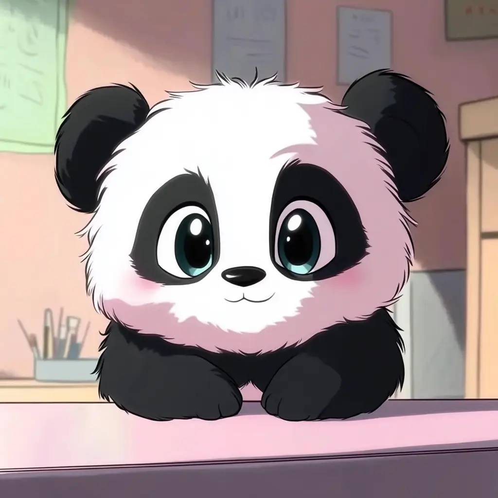 panda animation head cute cartoon comics