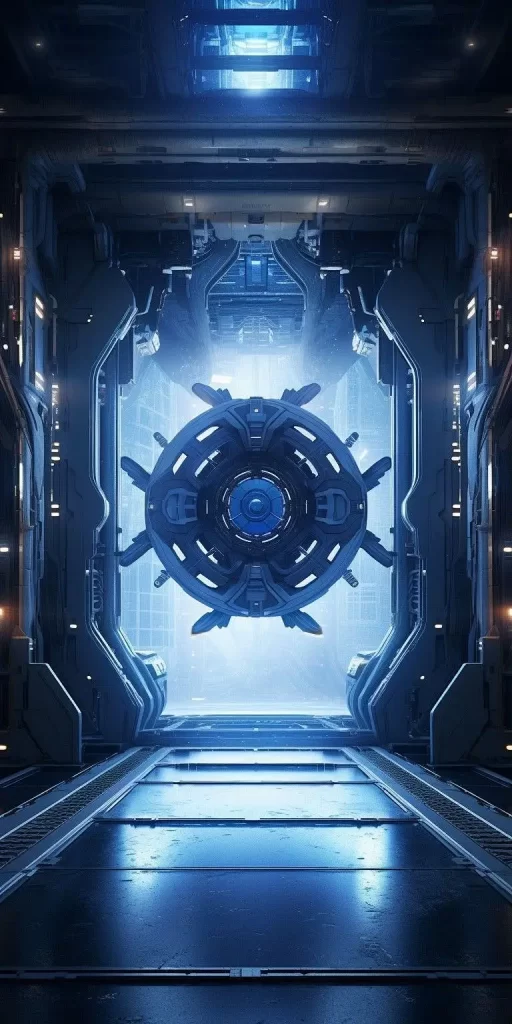 Gate Future science fiction blue lighting