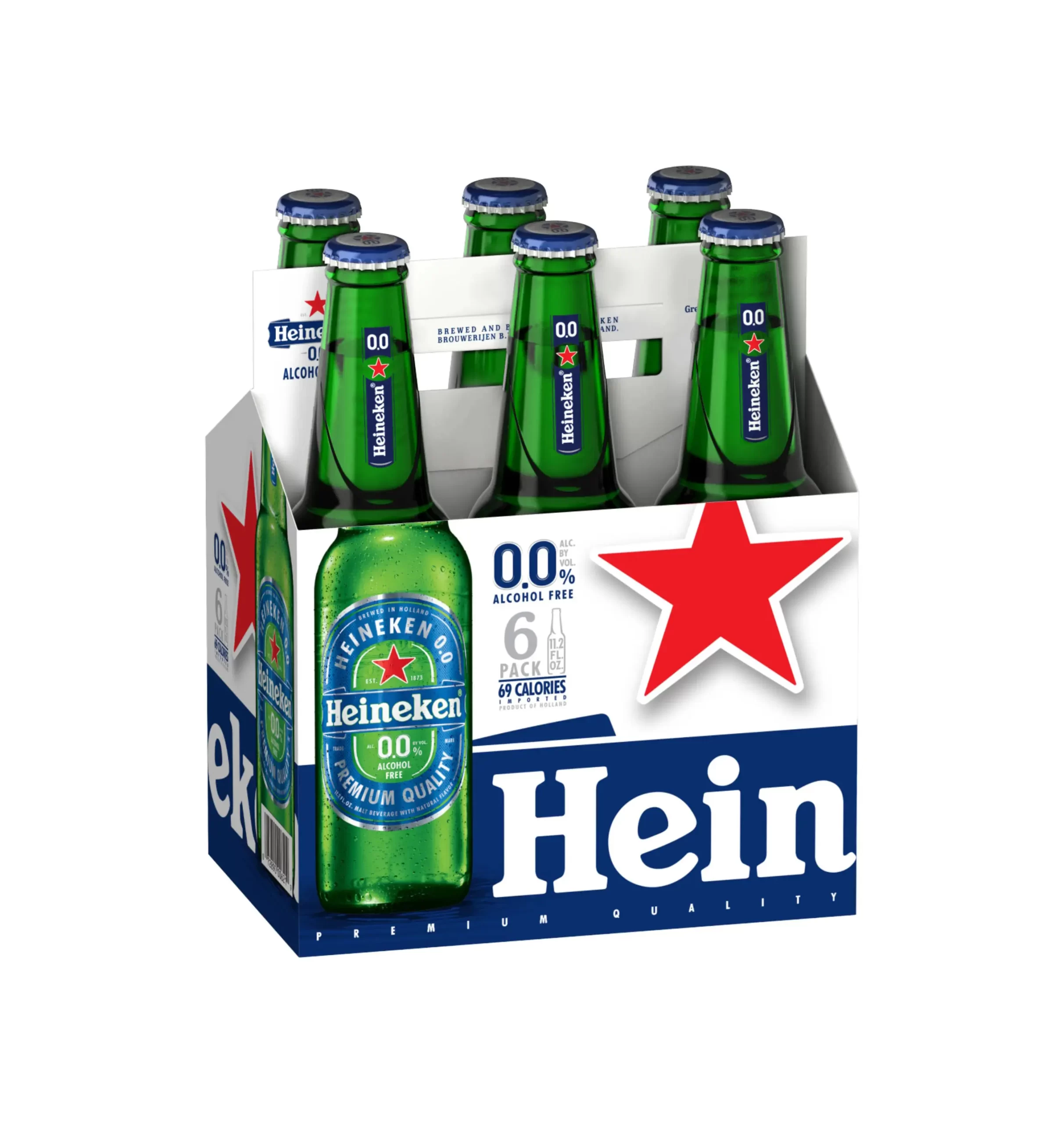Heineken 0.0 Alcohol Free Beer Six Pack Bottles Packaging