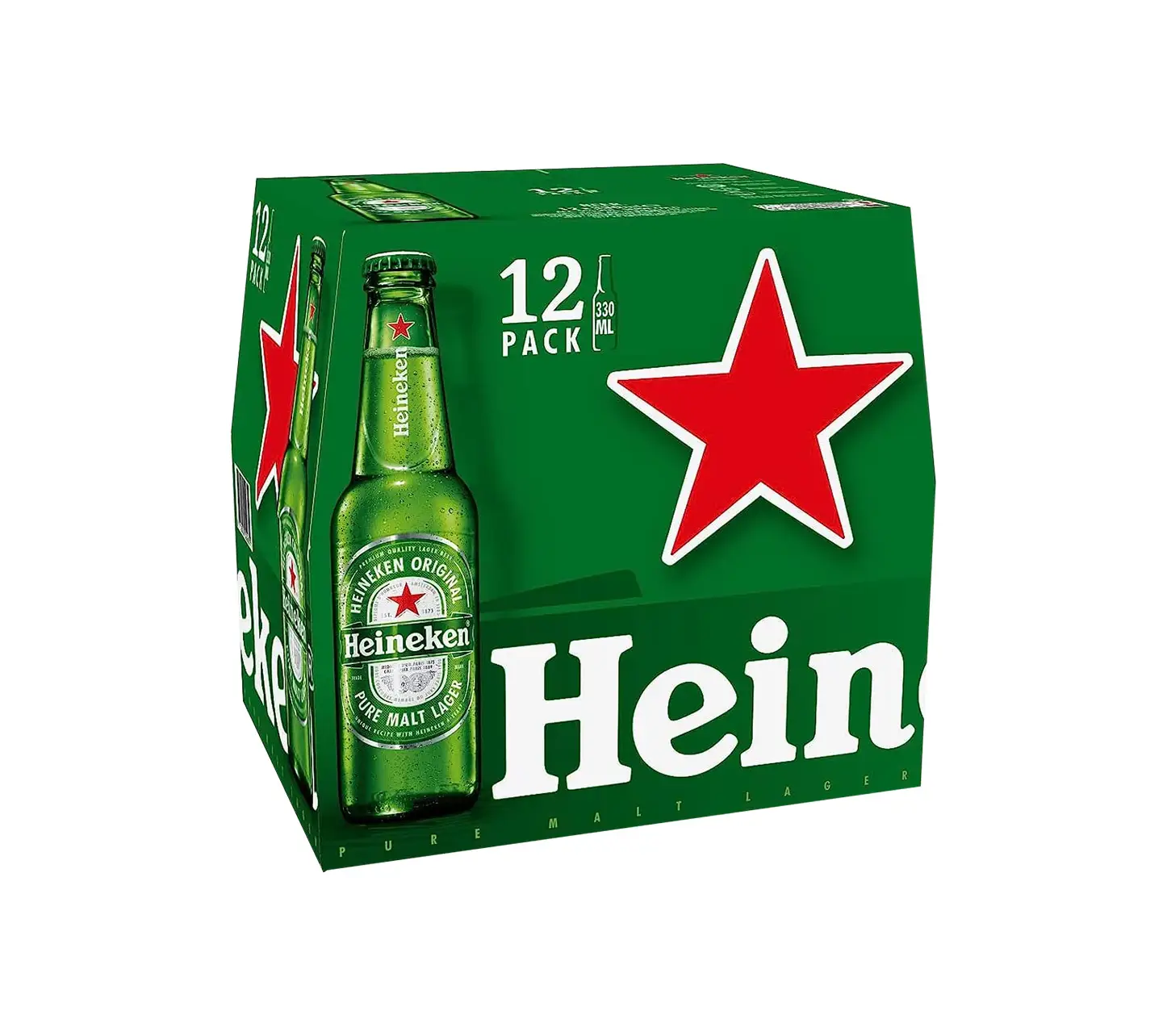 Heineken Lager Beer 12 Bottle Case Packaging