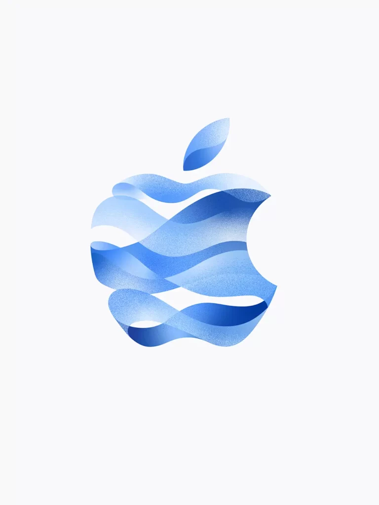 apple logo sea wave icon