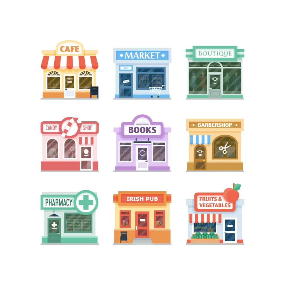 facade store shop market vector