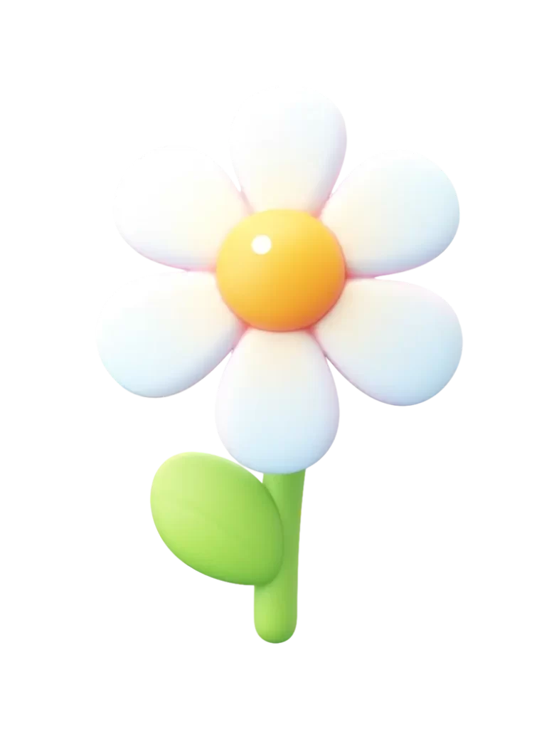 Flower Petals Yellow Center Green Stem