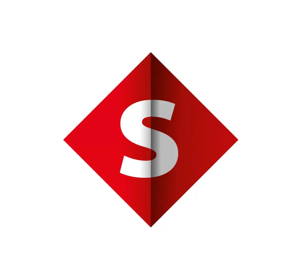 letter S paper red icon