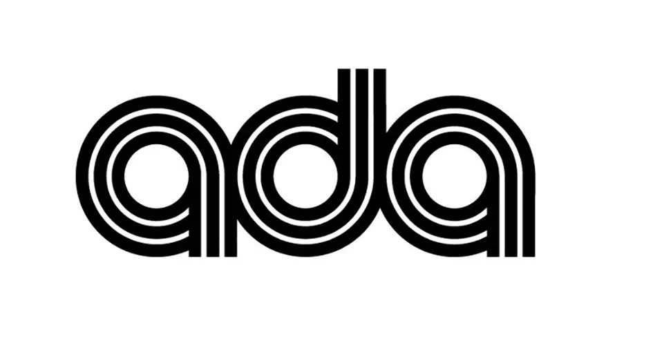 Ada Logo Typography Black White Graphic