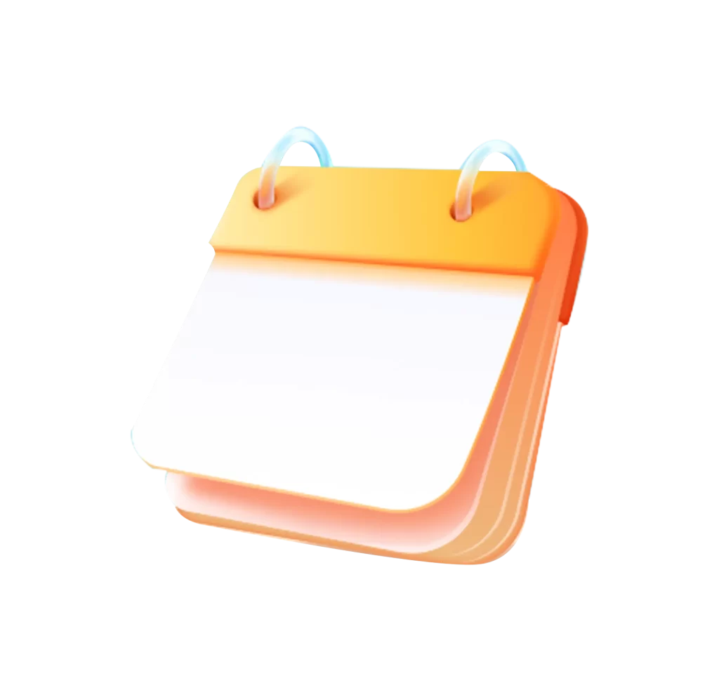 Calendar Orange White Paper Rings