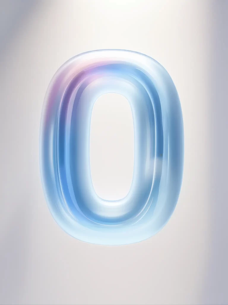 number 0 glass gradients shadow