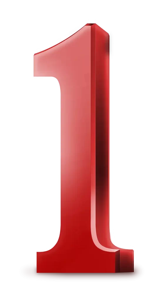 number 1 red 3D one