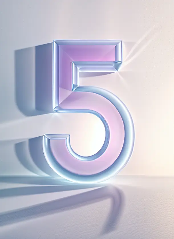 number 5 3D five