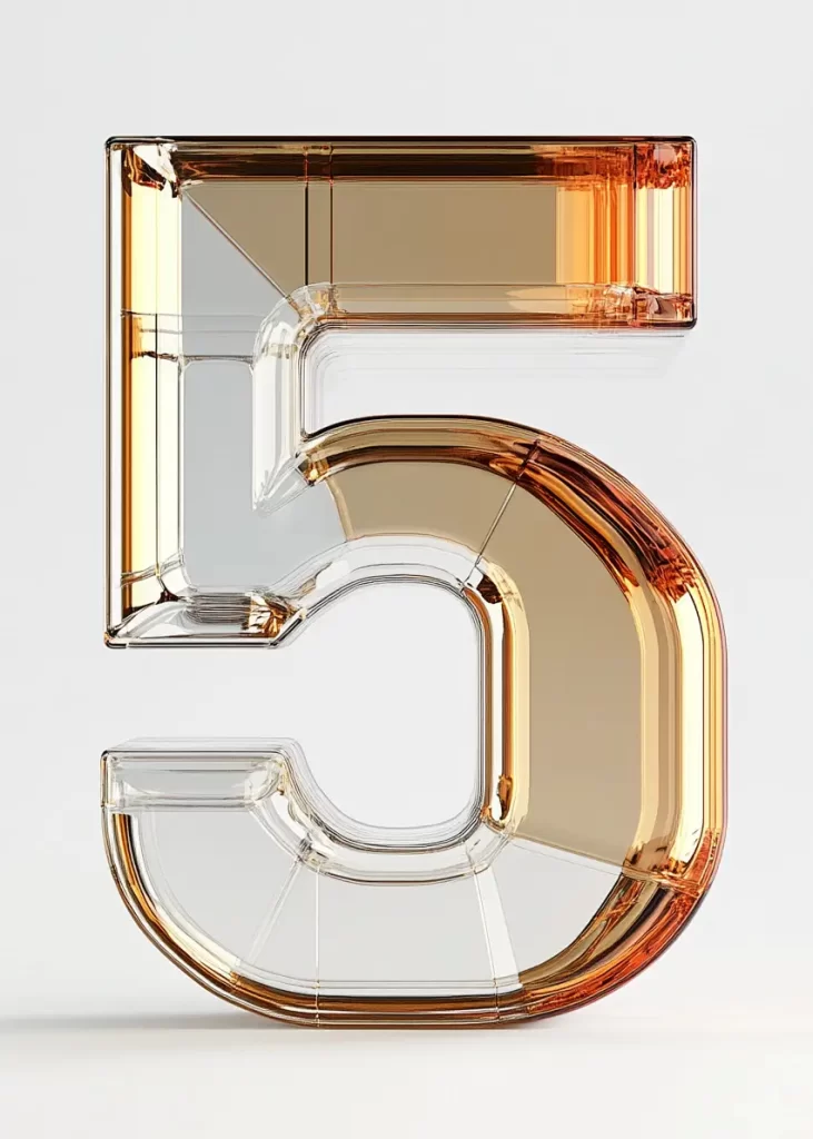number 5 3D five
