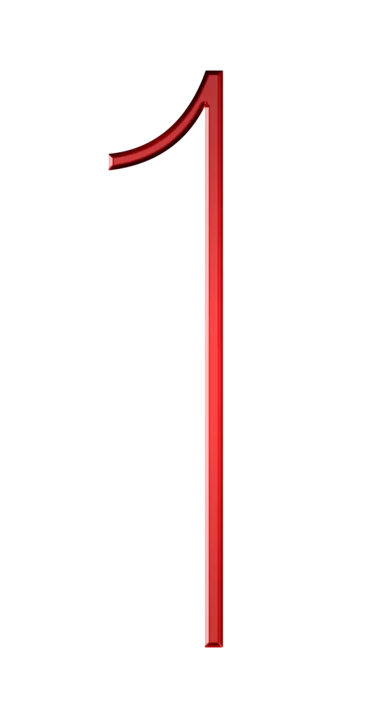 red number 1 thin