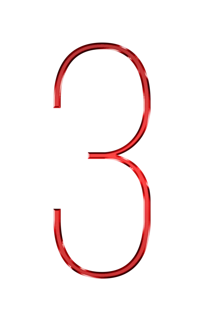 red number 3 thin