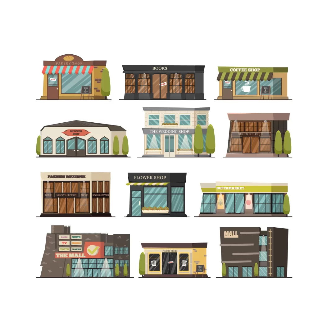 shop store mall supermarket illustration