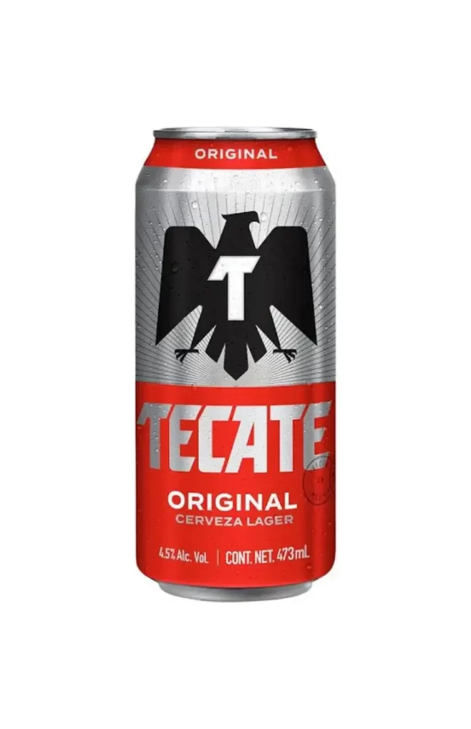 tecate original can red beer